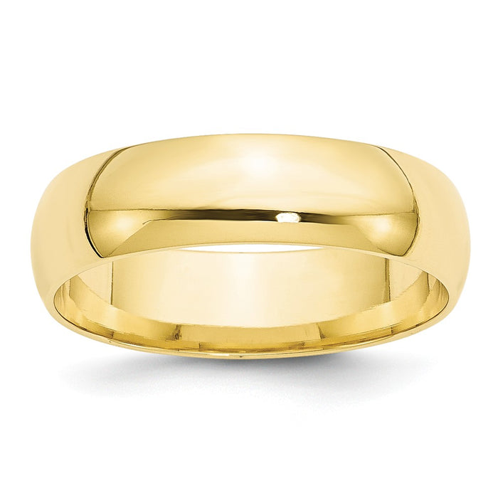 10k Yellow Gold 6mm LTW Comfort Fit Wedding Band Size 4