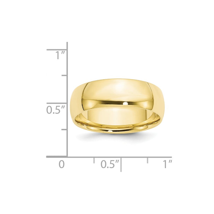 10k Yellow Gold 7mm LTW Comfort Fit Wedding Band Size 5