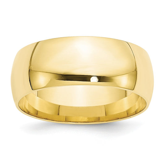 10k Yellow Gold 8mm LTW Comfort Fit Wedding Band Size 11
