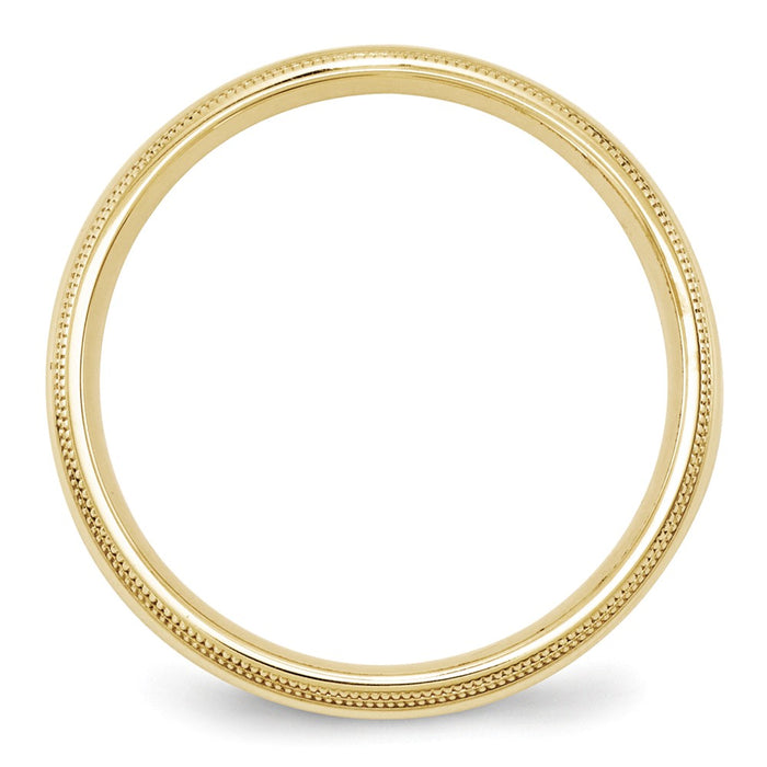 10k Yellow Gold 5mm Double Milgrain Comfort Fit Wedding Band Size 14