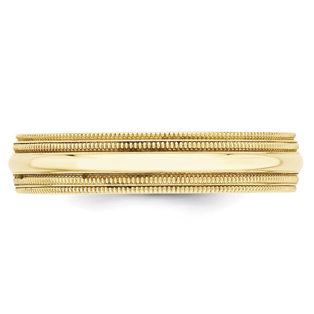 10k Yellow Gold 5mm Double Milgrain Comfort Fit Wedding Band Size 9.5
