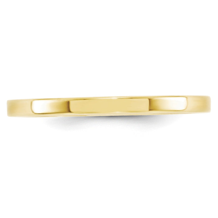 10k Yellow Gold 2mm Standard Flat Comfort Fit Wedding Band Size 5.5