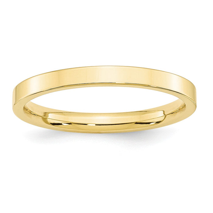 10k Yellow Gold 2.5mm Standard Flat Comfort Fit Wedding Band Size 5.5