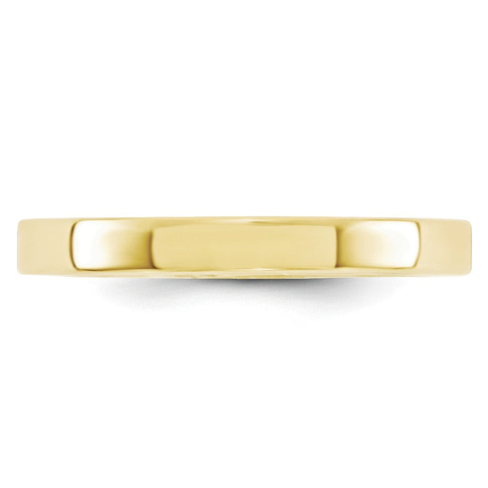 10k Yellow Gold 3mm Standard Flat Comfort Fit Wedding Band Size 8