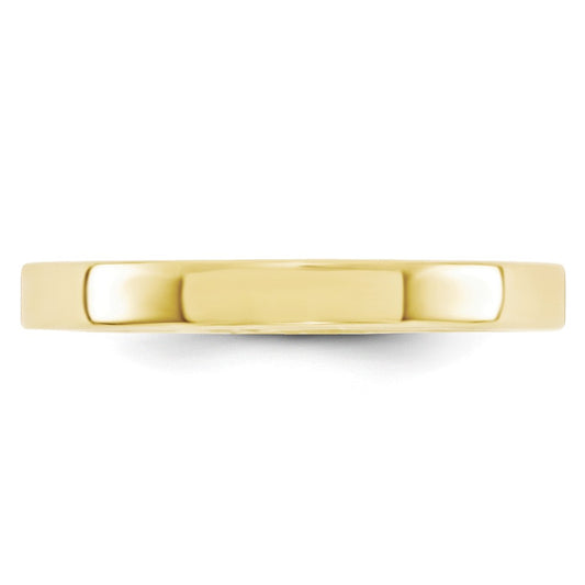 10k Yellow Gold 3mm Standard Flat Comfort Fit Wedding Band Size 12