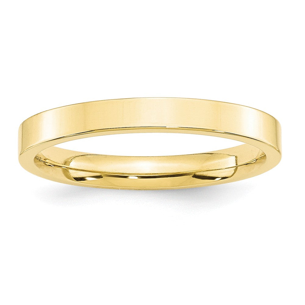 10k Yellow Gold 3mm Standard Flat Comfort Fit Wedding Band Size 4.5