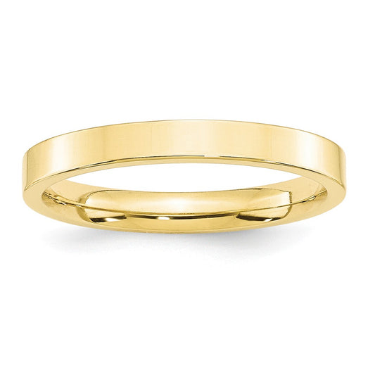 10k Yellow Gold 3mm Standard Flat Comfort Fit Wedding Band Size 4.5