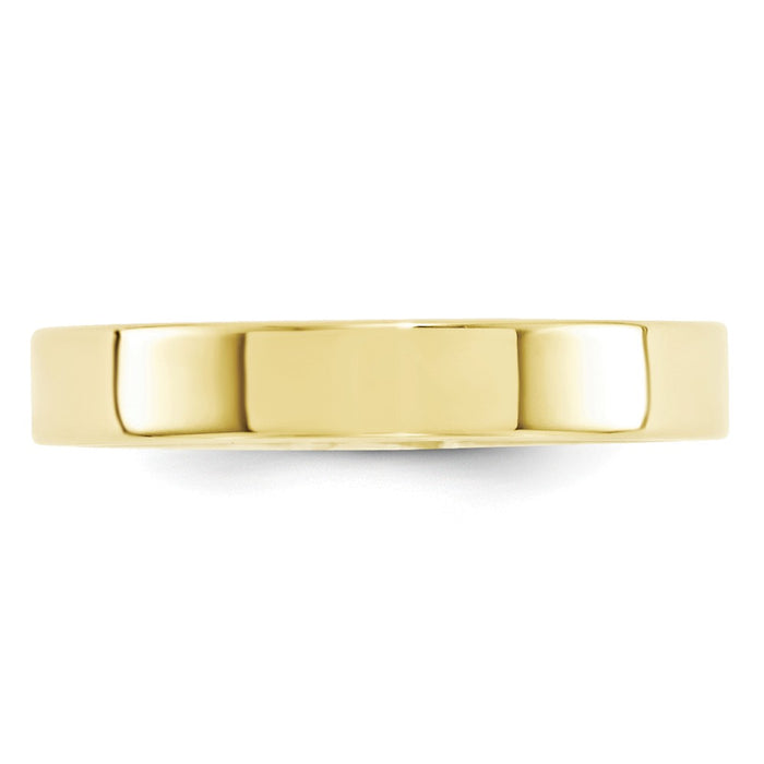 10k Yellow Gold 4mm Standard Flat Comfort Fit Wedding Band Size 5.5