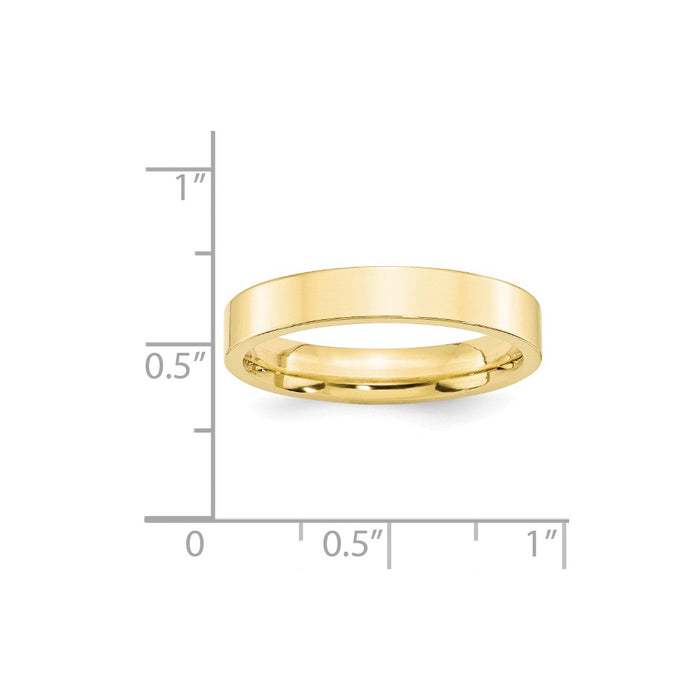 10k Yellow Gold 4mm Standard Flat Comfort Fit Wedding Band Size 5.5