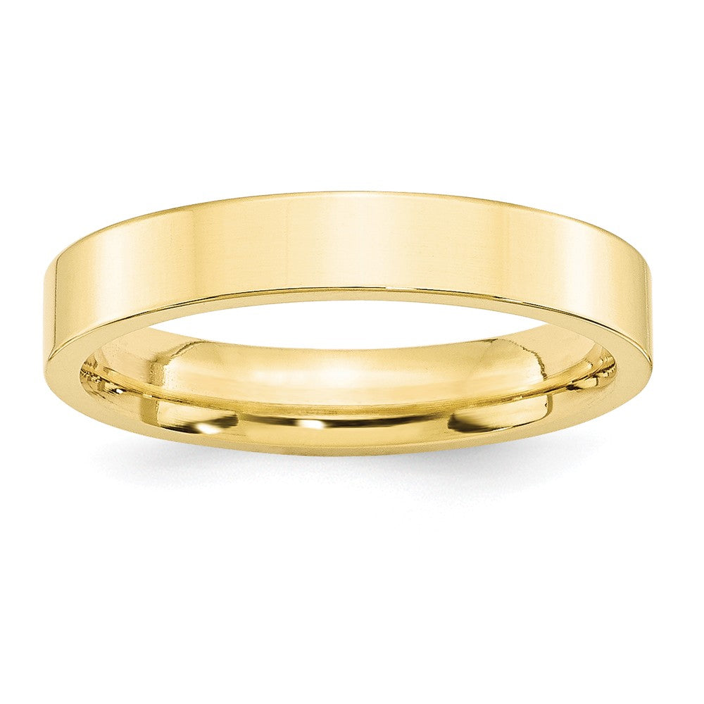 10k Yellow Gold 4mm Standard Flat Comfort Fit Wedding Band Size 5