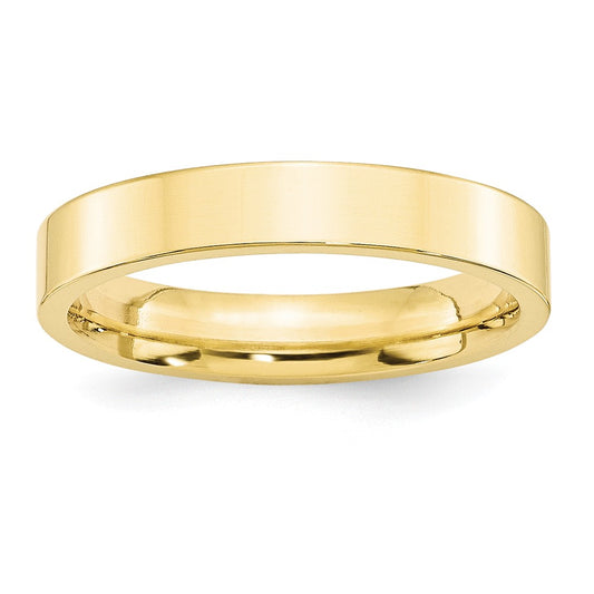 10k Yellow Gold 4mm Standard Flat Comfort Fit Wedding Band Size 9.5
