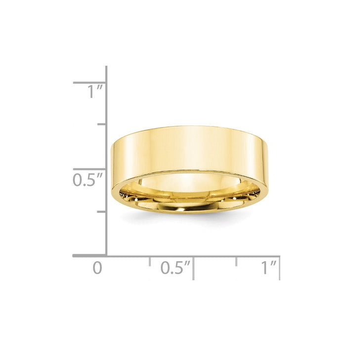 10k Yellow Gold 7mm Standard Flat Comfort Fit Wedding Band Size 9.5