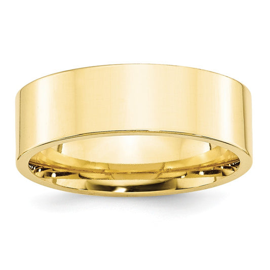 10k Yellow Gold 7mm Standard Flat Comfort Fit Wedding Band Size 11.5
