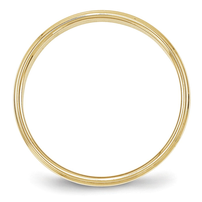 10k Yellow Gold 4mm Flat with Step Edge Wedding Band Size 13.5