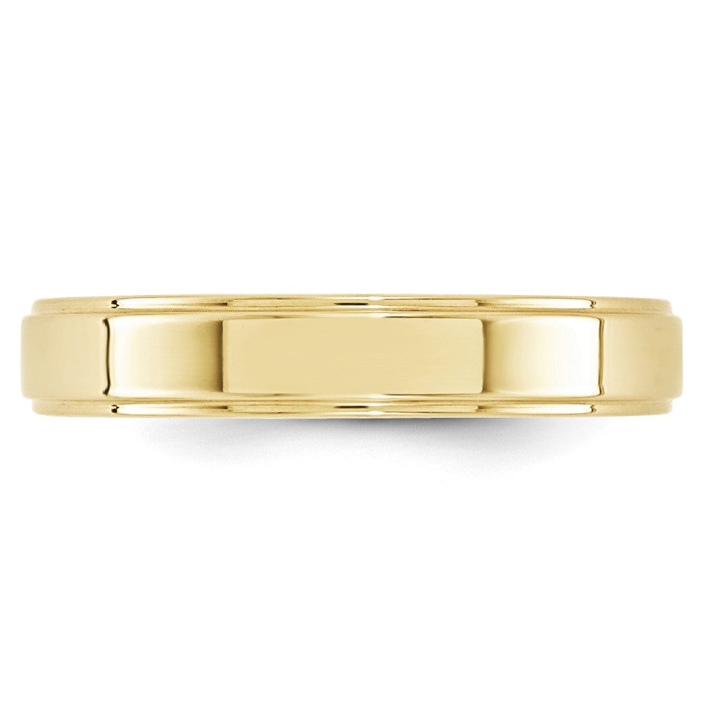 10k Yellow Gold 4mm Flat with Step Edge Wedding Band Size 6.5