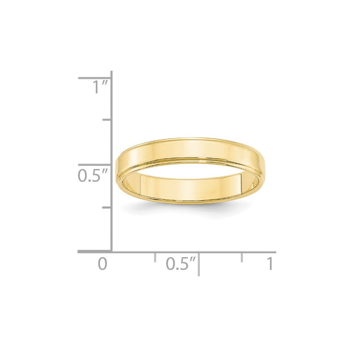 10k Yellow Gold 4mm Flat with Step Edge Wedding Band Size 5.5