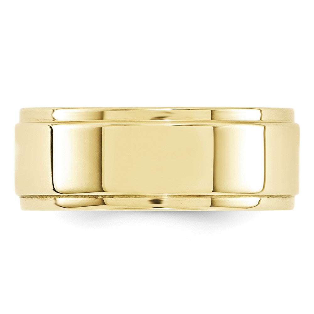 10k Yellow Gold 8mm Flat with Step Edge Wedding Band Size 4.5