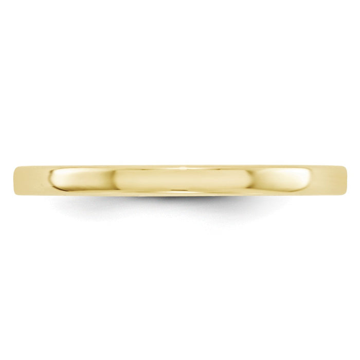 10k Yellow Gold 2mm LTW Flat Wedding Band Size 12