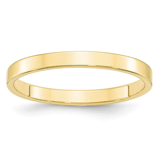 10k Yellow Gold 2.5mm LTW Flat Wedding Band Size 6.5