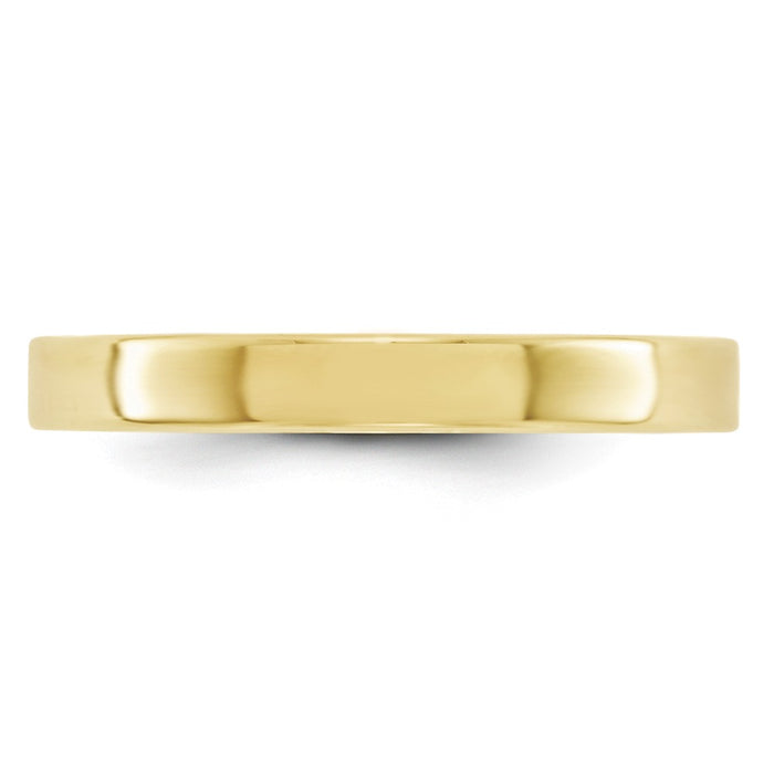 10k Yellow Gold 3mm LTW Flat Wedding Band Size 10.5