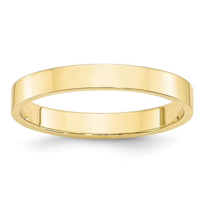 10k Yellow Gold 3mm LTW Flat Wedding Band Size 4