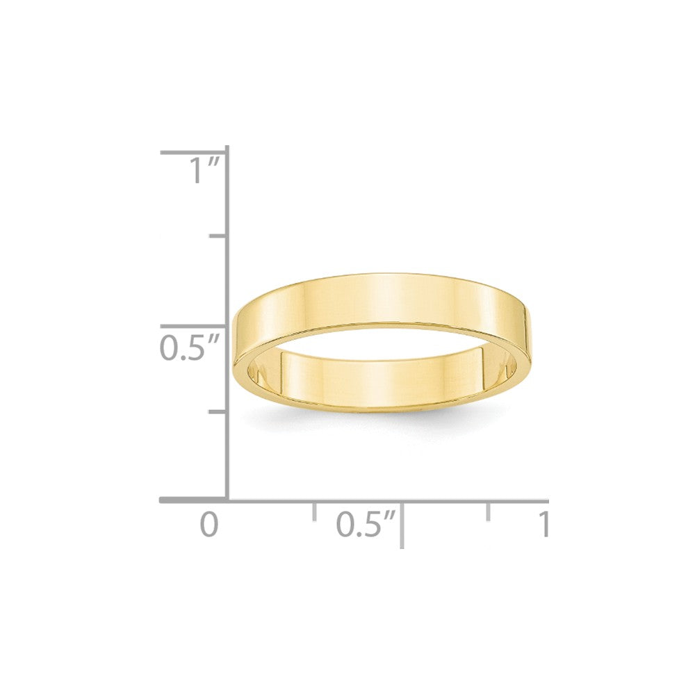 10k Yellow Gold 4mm LTW Flat Wedding Band Size 10.5