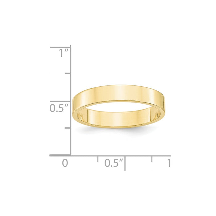 10k Yellow Gold 4mm LTW Flat Wedding Band Size 4.5