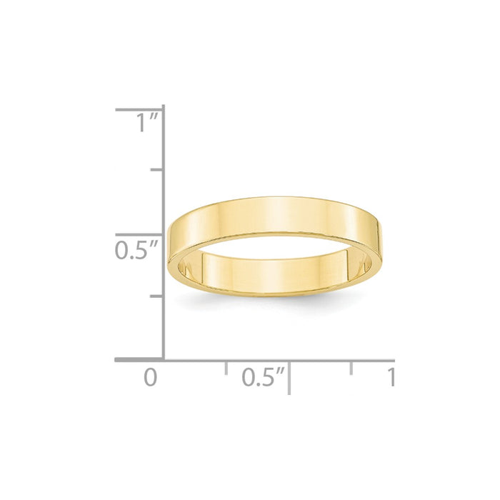 10k Yellow Gold 4mm LTW Flat Wedding Band Size 11.5