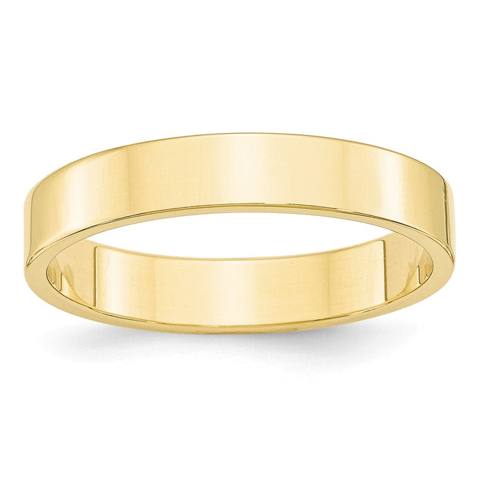 10k Yellow Gold 4mm LTW Flat Wedding Band Size 7