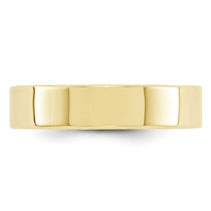 10k Yellow Gold 5mm LTW Flat Wedding Band Size 10.5