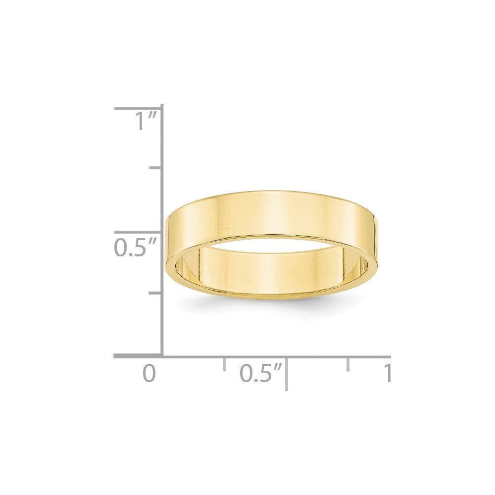 10k Yellow Gold 5mm LTW Flat Wedding Band Size 13