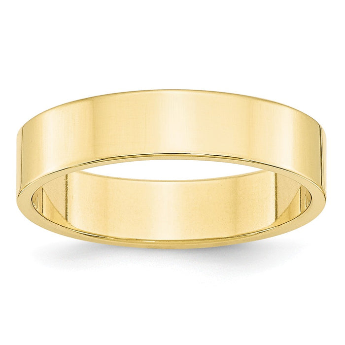 10k Yellow Gold 5mm LTW Flat Wedding Band Size 6