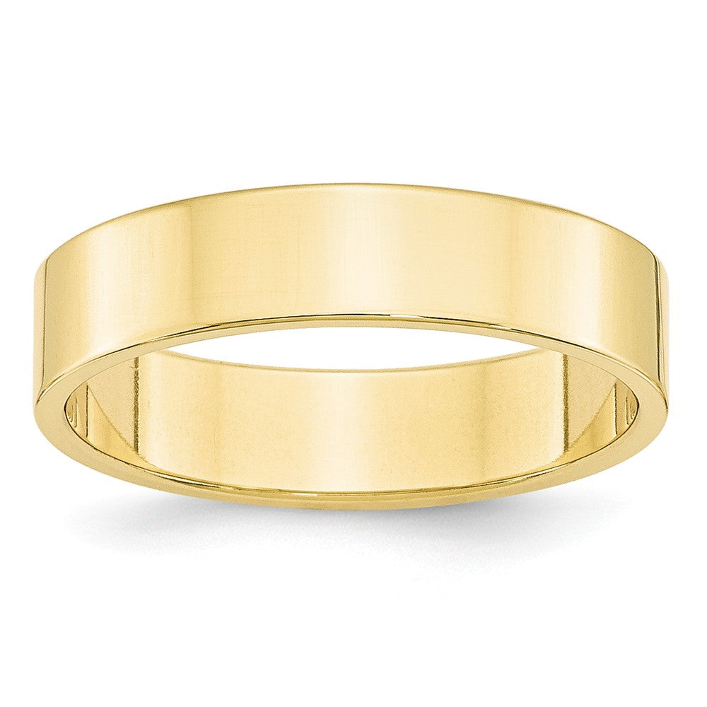 10k Yellow Gold 5mm LTW Flat Wedding Band Size 12.5