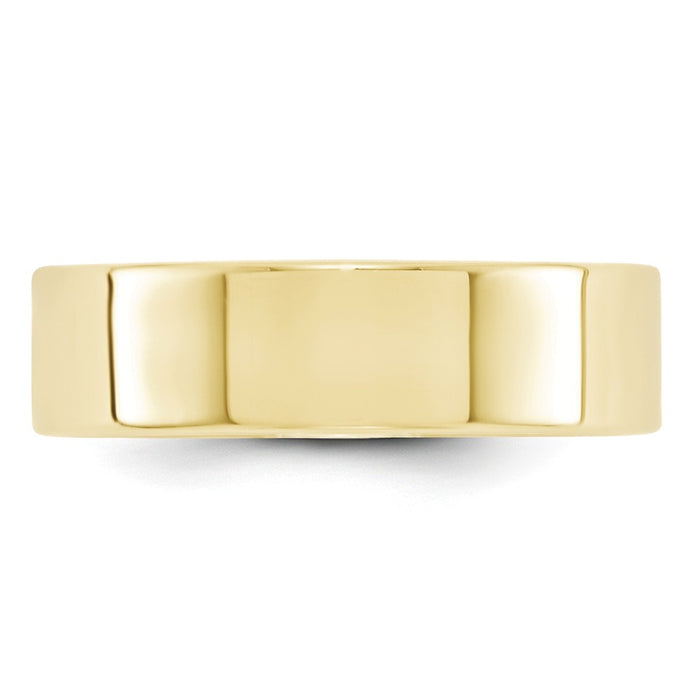 10k Yellow Gold 6mm LTW Flat Wedding Band Size 6.5