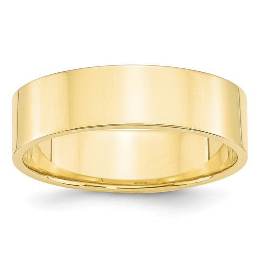 10k Yellow Gold 6mm LTW Flat Wedding Band Size 11