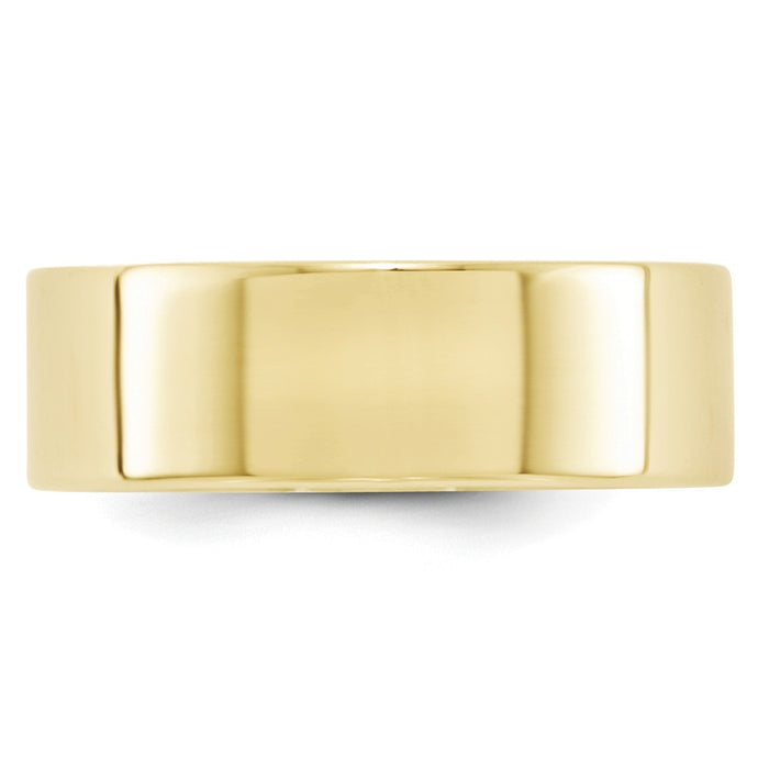 10k Yellow Gold 7mm LTW Flat Wedding Band Size 11
