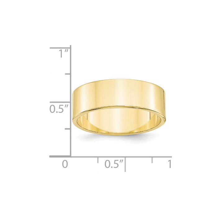 10k Yellow Gold 7mm LTW Flat Wedding Band Size 10.5