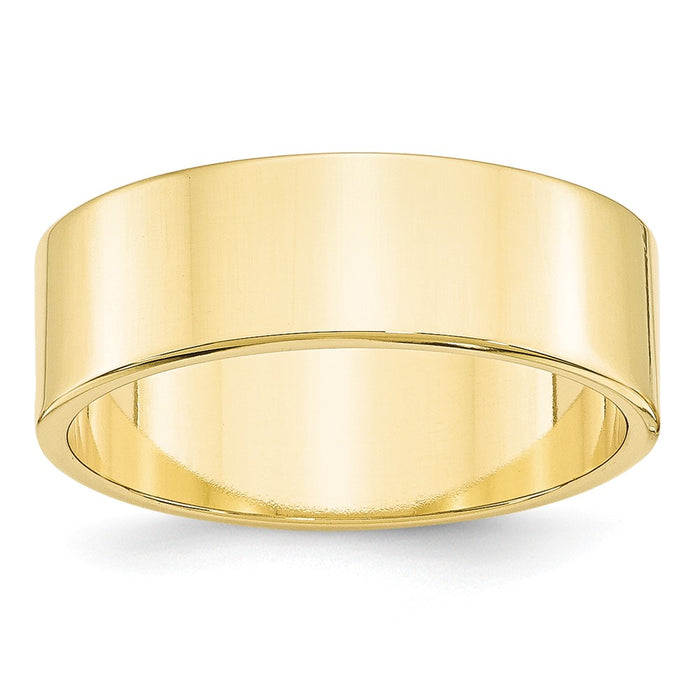 10k Yellow Gold 7mm LTW Flat Wedding Band Size 7