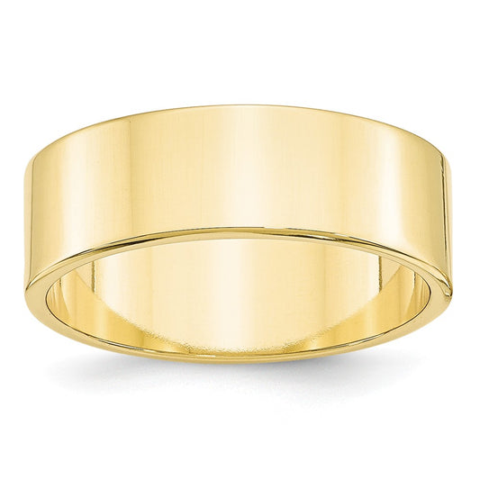 10k Yellow Gold 7mm LTW Flat Wedding Band Size 5