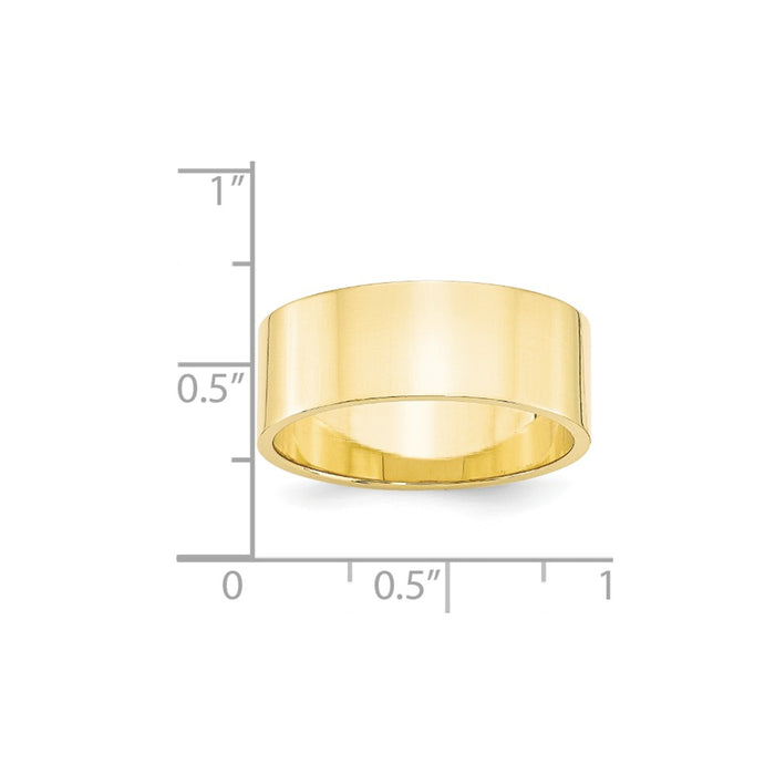 10k Yellow Gold 8mm LTW Flat Wedding Band Size 10.5