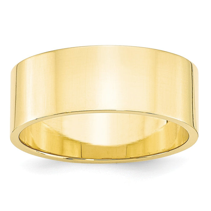 10k Yellow Gold 8mm LTW Flat Wedding Band Size 10.5
