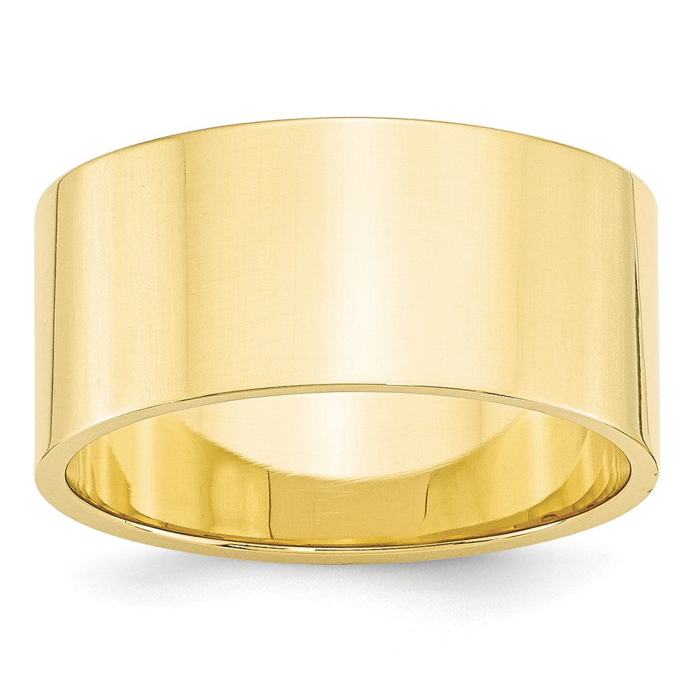 10k Yellow Gold 10mm LTW Flat Wedding Band Size 6