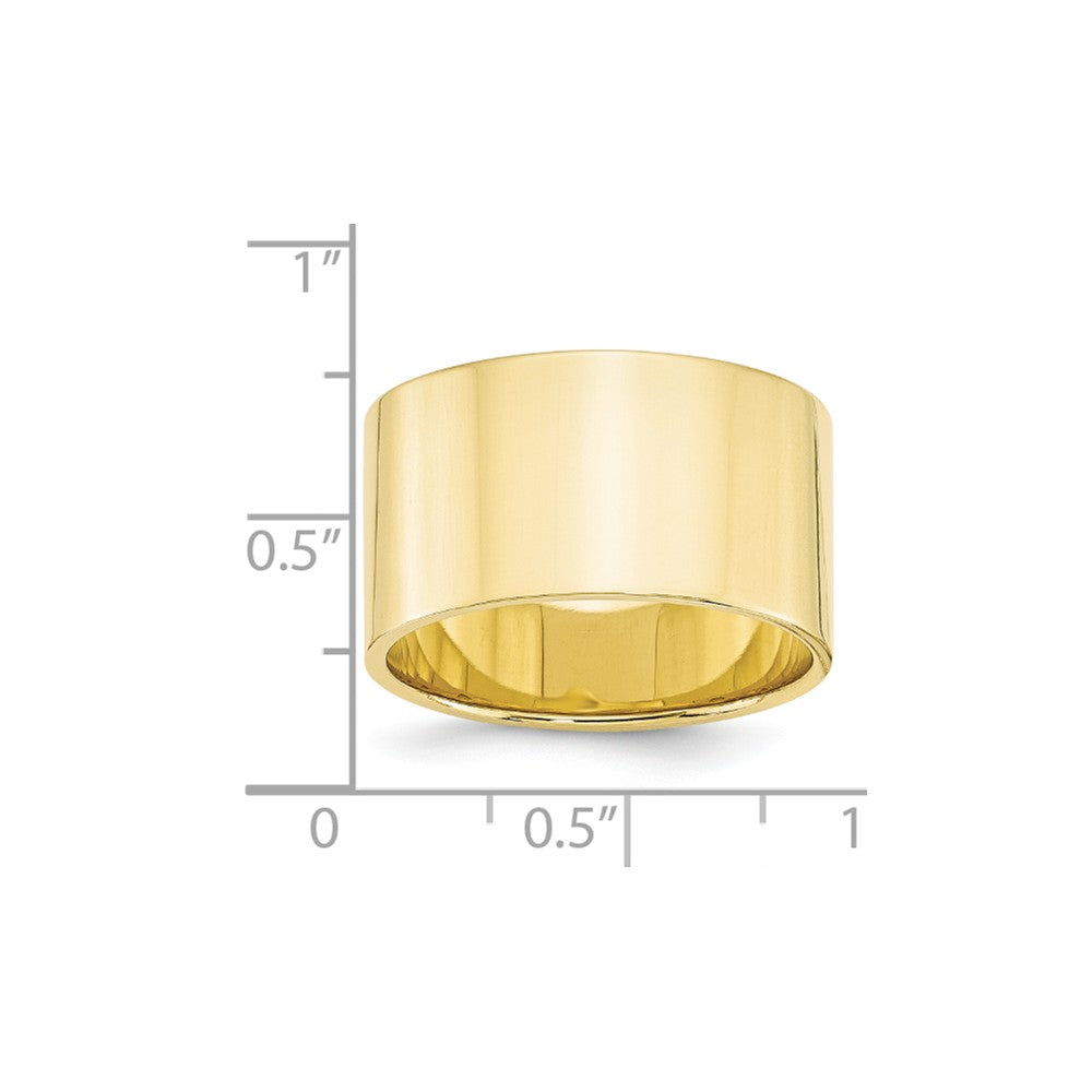 10k Yellow Gold 12mm LTW Flat Wedding Band Size 6