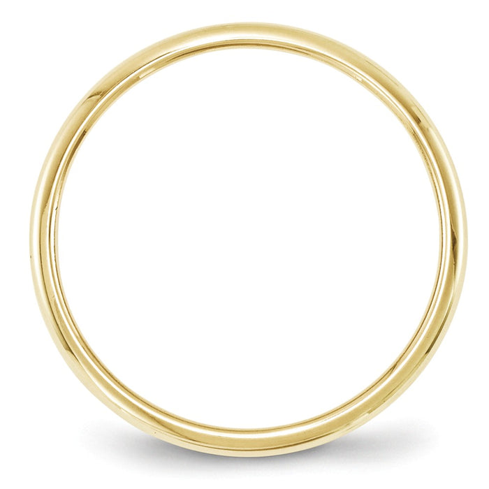 10k Yellow Gold 2mm Half Round Wedding Band Size 7