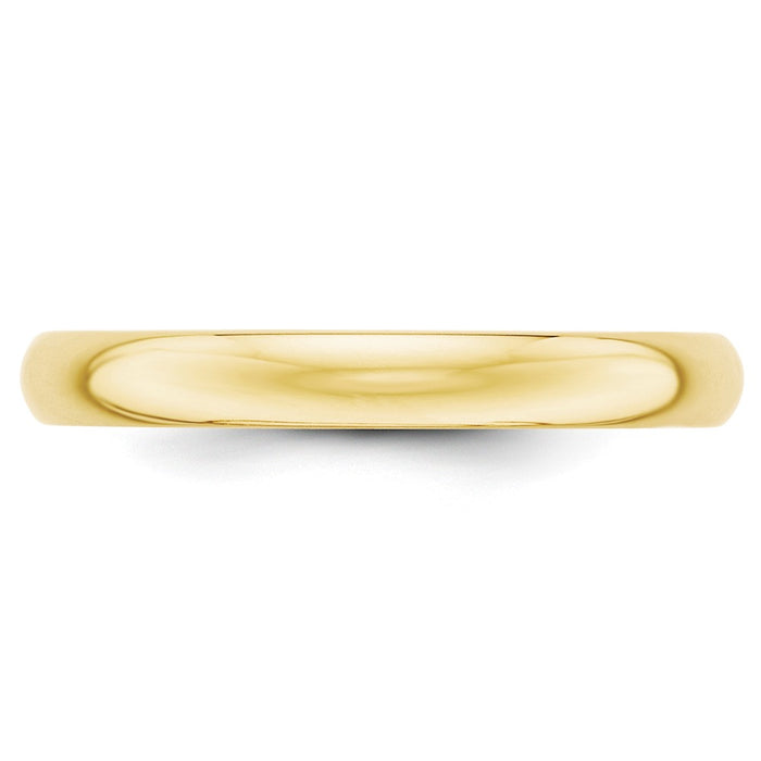 10k Yellow Gold 3mm Half Round Wedding Band Size 6