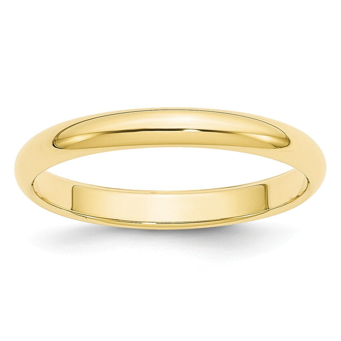 10k Yellow Gold 3mm Half Round Wedding Band Size 7.5