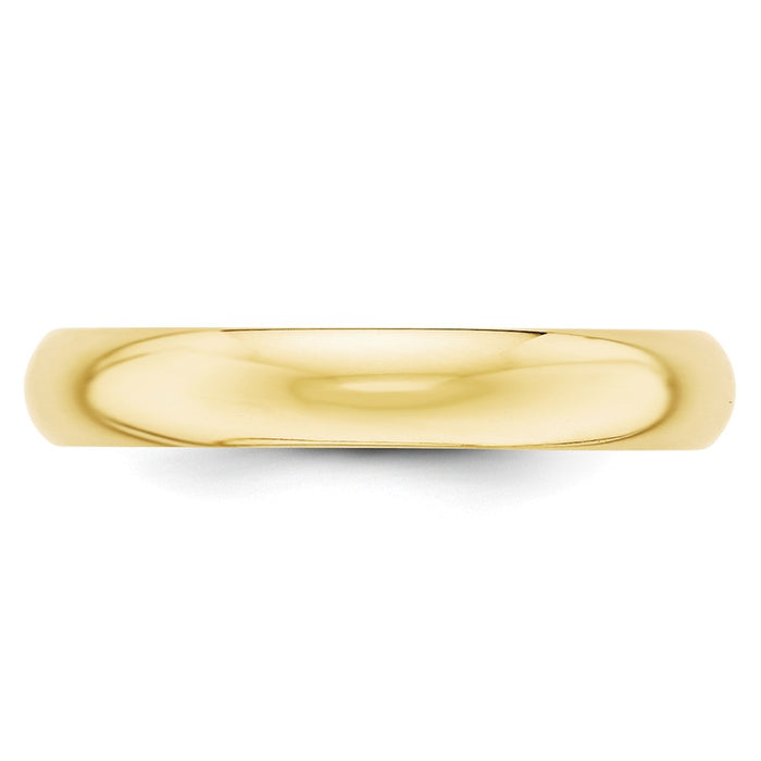 10k Yellow Gold 4mm Half Round Wedding Band Size 12.5