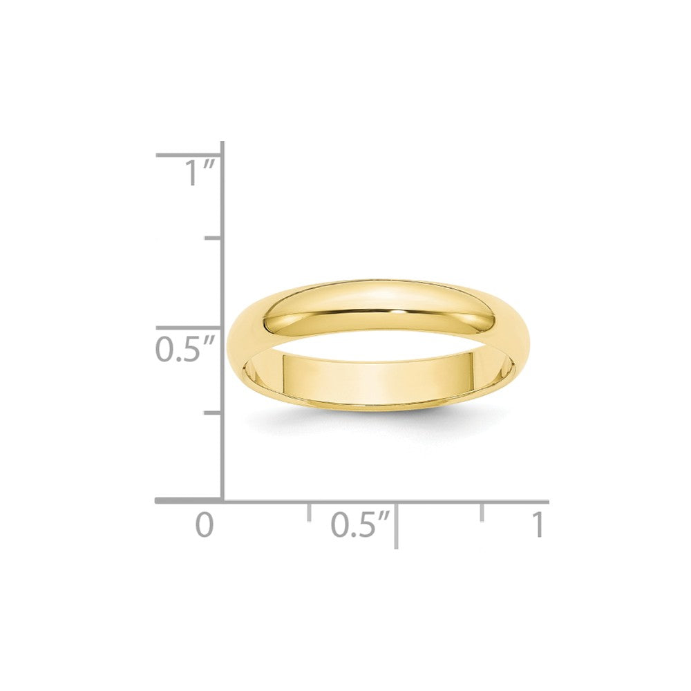 10k Yellow Gold 4mm Half Round Wedding Band Size 8.5