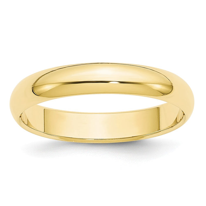 10k Yellow Gold 4mm Half Round Wedding Band Size 7.5