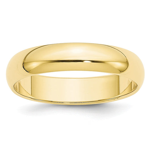 10k Yellow Gold 5mm Half Round Wedding Band Size 12.5